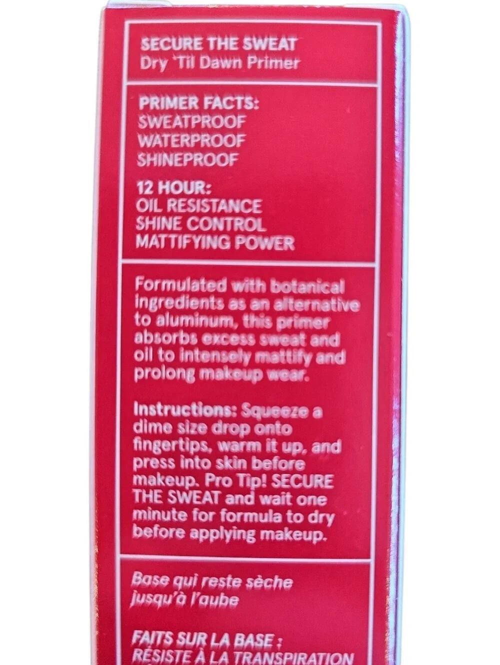 O/S One Size NIB Secure the Sweat Dry 'Till Dawn Primer Full Size 1oz